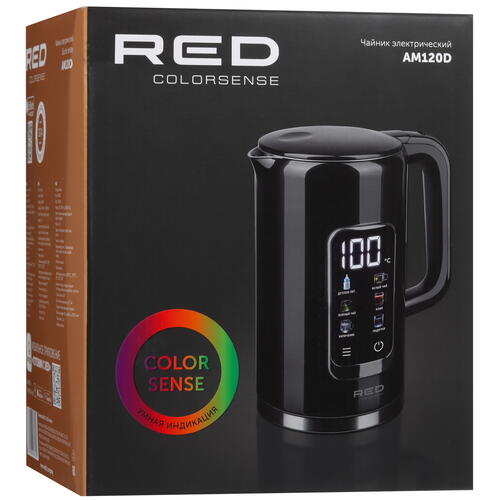 Купить Электрочайник RED SOLUTION COLORSENSE AM120D черный  9092991. Характеристики, отзывы и цены в Донецке