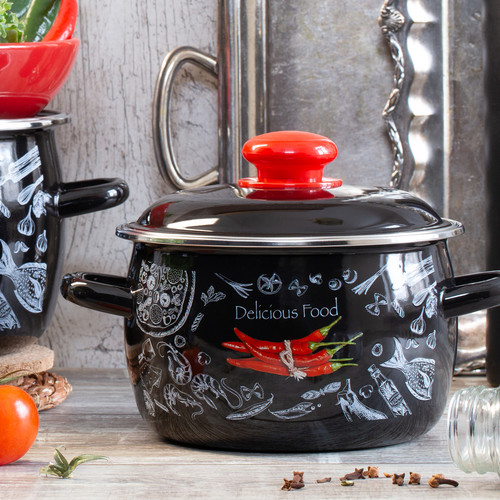 Купить Кастрюля TM Appetite Chilli 1МС201Р 4 л 20 см черный  4843182. Характеристики, отзывы и цены в Донецке