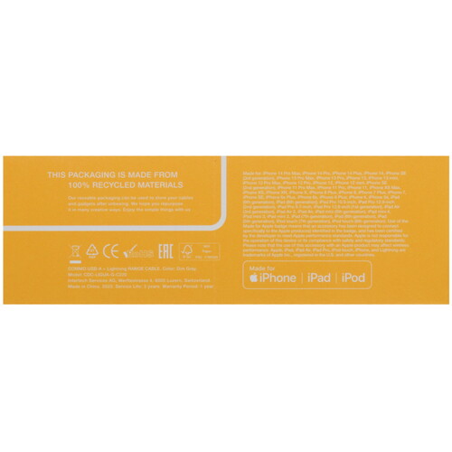 Купить Кабель круглый COMMO Lightning 8-pin MFI - USB 2.0 Type-A серый 2.2 м  5470713. Характеристики, отзывы и цены в Донецке