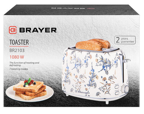 Купить Тостер Brayer 2103BR белый  9114117. Характеристики, отзывы и цены в Донецке