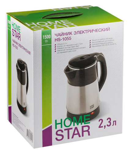 Купить Электрочайник Homestar HS-1055 черный  9062635. Характеристики, отзывы и цены в Донецке