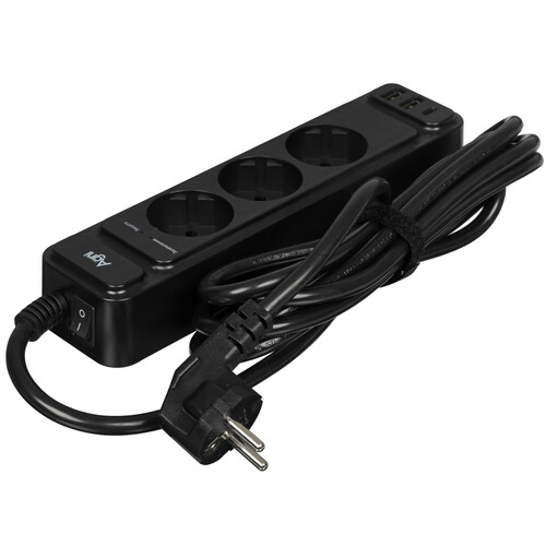 Купить Сетевой фильтр AGNI TP-FS3U3E-PD черный  9289359. Характеристики, отзывы и цены в Донецке