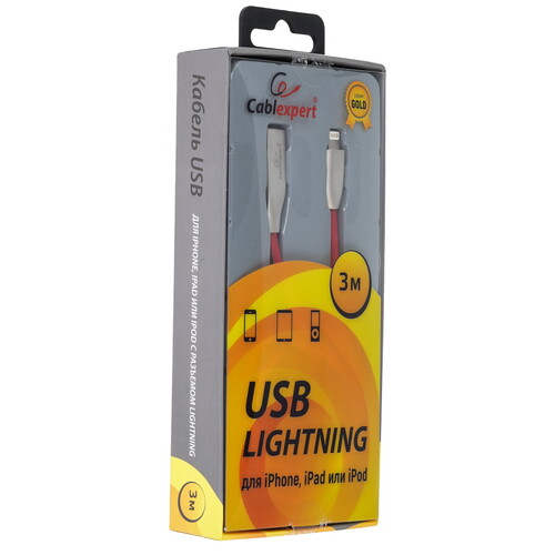 Купить Кабель круглый Cablexpert Lightning 8-pin - USB 2.0 Type-A черный 3 м  5485447. Характеристики, отзывы и цены в Донецке