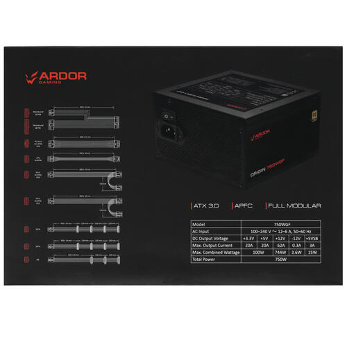 Купить Блок питания ARDOR GAMING ORIGIN 750WGF  черный  9031870. Характеристики, отзывы и цены в Донецке