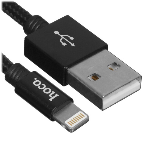 Купить Кабель круглый Hoco Lightning 8-pin - USB 2.0 Type-A черный 0.25 м  5470826. Характеристики, отзывы и цены в Донецке