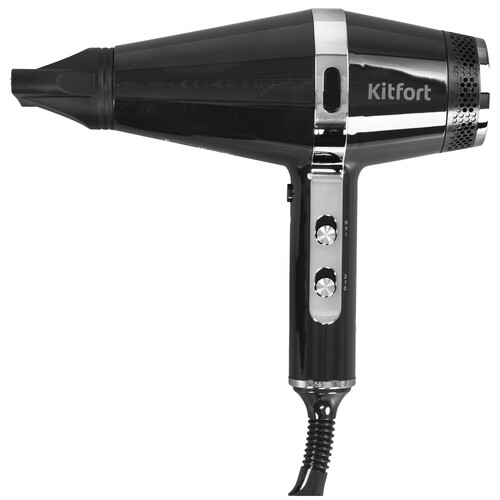 Купить Фен Kitfort КТ-3256 черный/серебристый  9196500. Характеристики, отзывы и цены в Донецке