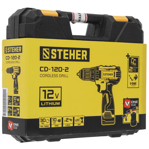 Купить Дрель-шуруповерт STEHER CD-120-2  5451682. Характеристики, отзывы и цены в Донецке