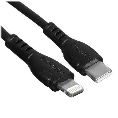 Купить Кабель круглый Borofone Lightning 8-pin - USB Type-C черный 1 м  5475076. Характеристики, отзывы и цены в Донецке