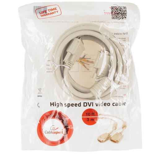 Купить Кабель  Cablexpert DVI-D - DVI-D, 3 м  5452137. Характеристики, отзывы и цены в Донецке
