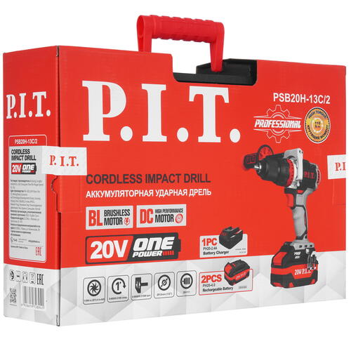 Купить Дрель-шуруповерт P.I.T. PSB20H-13C/2 X-DRIVER OnePower 20V  9086505. Характеристики, отзывы и цены в Донецке