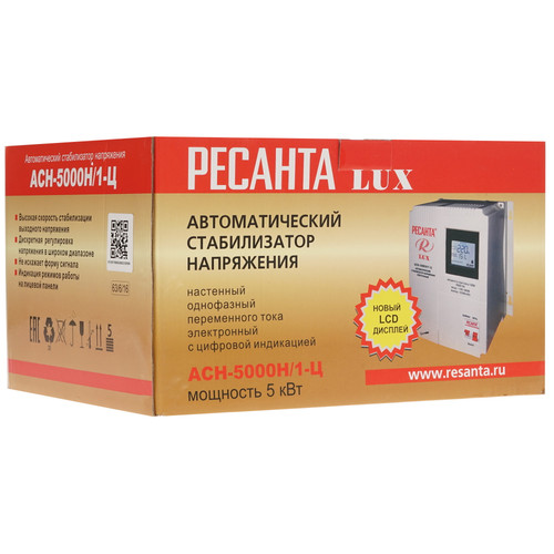Купить Стабилизатор напряжения Ресанта АСН-5000H/1-Ц Lux  1348995. Характеристики, отзывы и цены в Донецке
