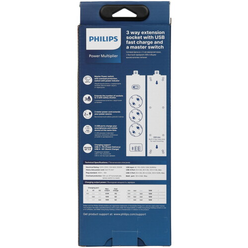 Купить Сетевой фильтр Philips CHP4336 белый  9158513. Характеристики, отзывы и цены в Донецке
