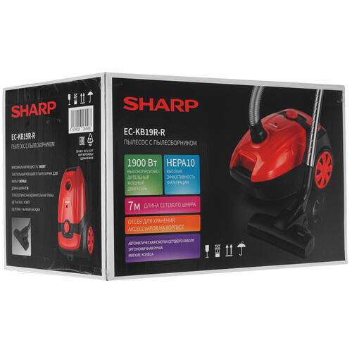 Купить Пылесос Sharp EC-KB19R-R красный  5323609. Характеристики, отзывы и цены в Донецке