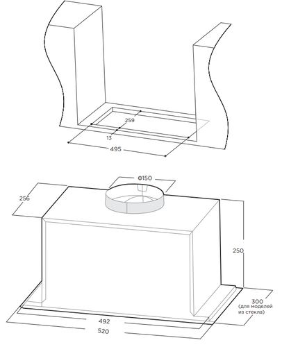 Купить Вытяжка полновстраиваемая Midea MH60I730GW белый/белый  9313196. Характеристики, отзывы и цены в Донецке