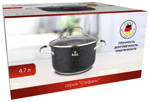 Купить Кастрюля Rashel Стефани R-407v 4.7 л 22 см черный  9320939. Характеристики, отзывы и цены в Донецке