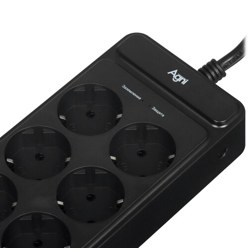 Купить Сетевой фильтр AGNI TP-FS8E черный  9289257. Характеристики, отзывы и цены в Донецке