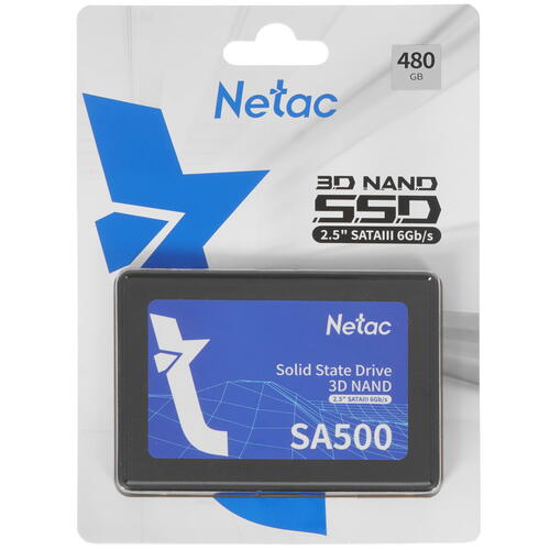 Купить 480 ГБ 2.5" SATA накопитель Netac SA500 [NT01SA500-480-S3X]  9907687. Характеристики, отзывы и цены в Донецке