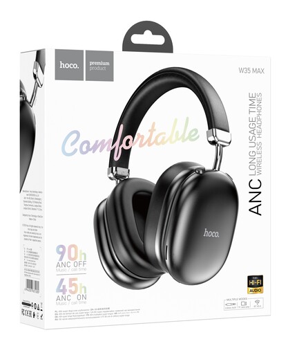 Купить Беспроводные/проводные наушники Hoco W35 Max Auspicious черный 2024  5467297. Характеристики, отзывы и цены в Донецке
