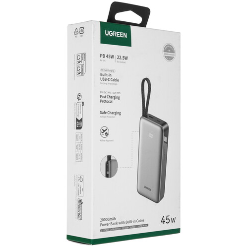 Купить Портативный аккумулятор Ugreen PB536 серый  5643512. Характеристики, отзывы и цены в Донецке