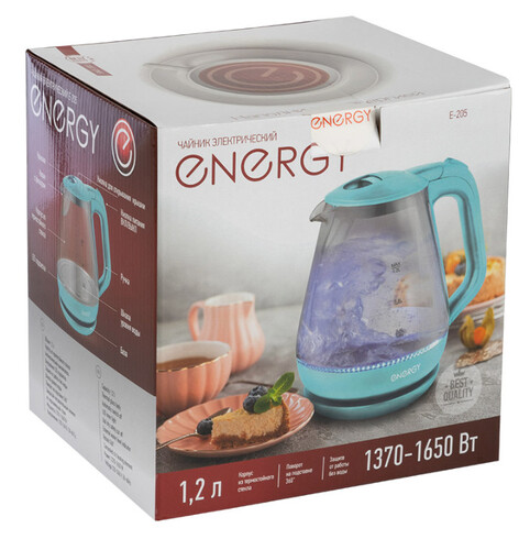Купить Электрочайник Energy E-205 голубой  9088418. Характеристики, отзывы и цены в Донецке