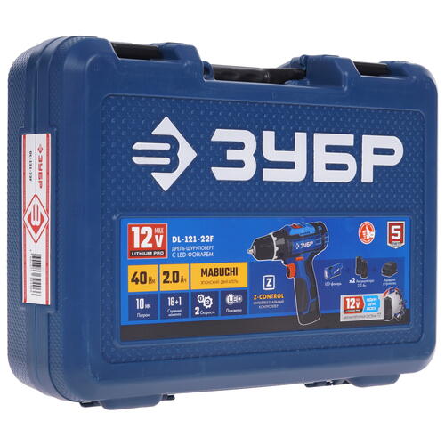 Купить Дрель-шуруповерт Зубр DL-121-22F + LED фонарь 12V MAX LITHIUM PRO  9909104. Характеристики, отзывы и цены в Донецке