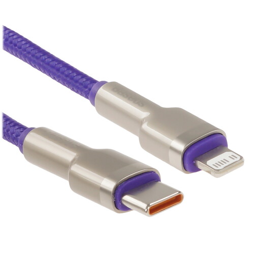 Купить Кабель круглый Baseus Lightning 8-pin - USB Type-C фиолетовый 1 м  9167184. Характеристики, отзывы и цены в Донецке