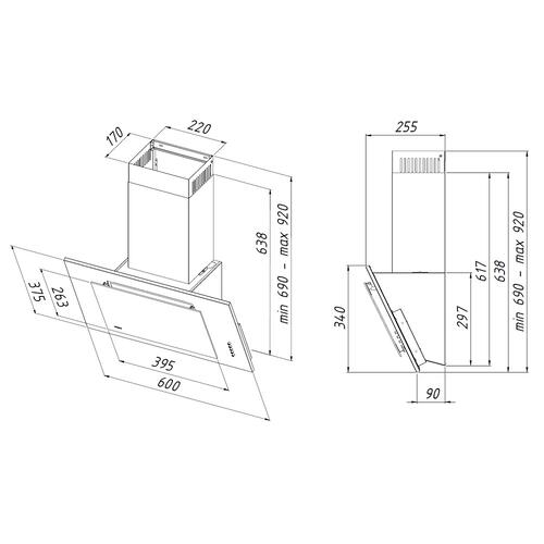 Купить Вытяжка наклонная Akpo WK-4 Optima eco черный/черный  1217277. Характеристики, отзывы и цены в Донецке