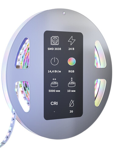 Купить Светодиодная лента Maytoni 24В 3838 14.4Вт/м 5м IP 20  9185034. Характеристики, отзывы и цены в Донецке