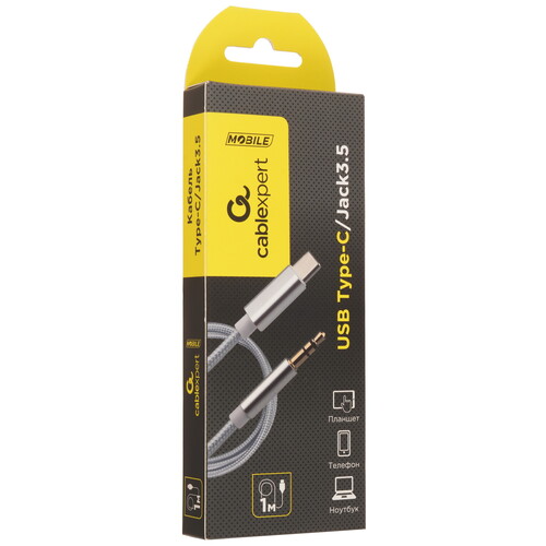 Купить Кабель   Cablexpert USB Type-C - jack 3.5 мм белый  9092876. Характеристики, отзывы и цены в Донецке