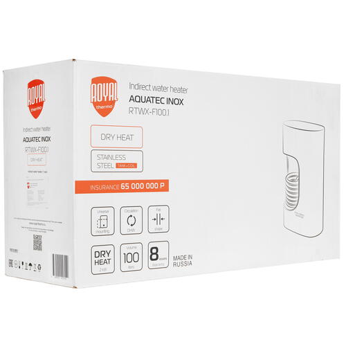 Купить Бойлер косвенного нагрева Royal Thermo AQUATEC INOX RTWX-F 100.1 GRAFIT  9017031. Характеристики, отзывы и цены в Донецке