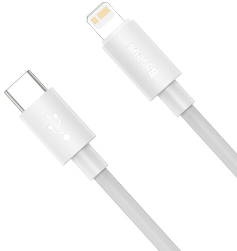 Купить Кабель круглый Baseus Lightning 8-pin - USB Type-C белый 1.5 м  5627693. Характеристики, отзывы и цены в Донецке
