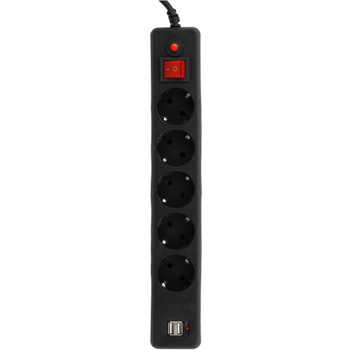 Купить Сетевой фильтр Гарнизон ECL-5-U2-B-1.8 черный  9151650. Характеристики, отзывы и цены в Донецке