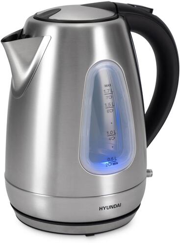 Купить Электрочайник Hyundai HYK-S7407 серебристый  9091247. Характеристики, отзывы и цены в Донецке