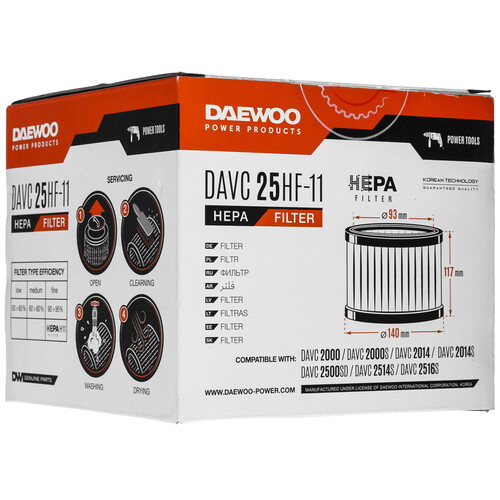 Купить HEPA-фильтр Daewoo DAVC 25HF-11  9210041. Характеристики, отзывы и цены в Донецке