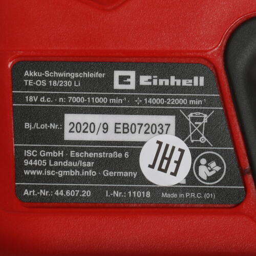 Купить Виброшлифовальная машина Einhell TE-OS 18/230 Li- Solo Power X Change 18V  , Без ЗУ, Без АКБ  5322661. Характеристики, отзывы и цены в Донецке