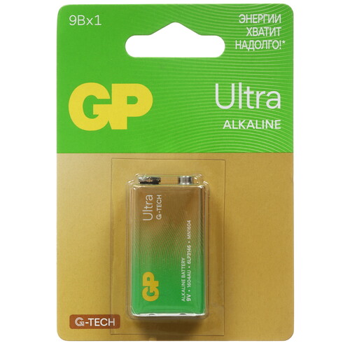 Купить Батарейка GP Ultra крона (6LR61/6F22/CR-9V)  5626897. Характеристики, отзывы и цены в Донецке