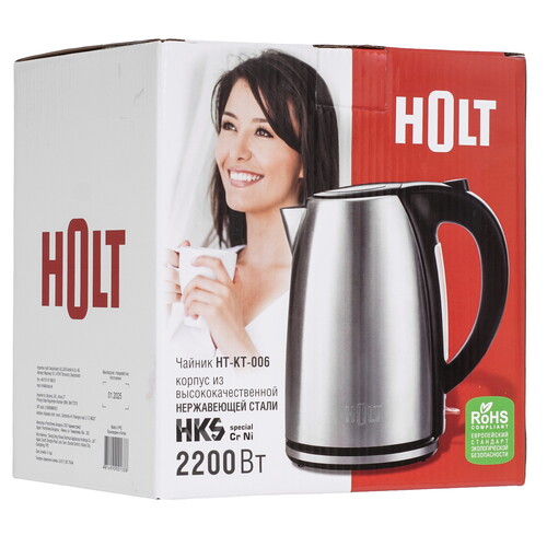 Купить Электрочайник Holt HT-KT-006 серебристый  9283436. Характеристики, отзывы и цены в Донецке