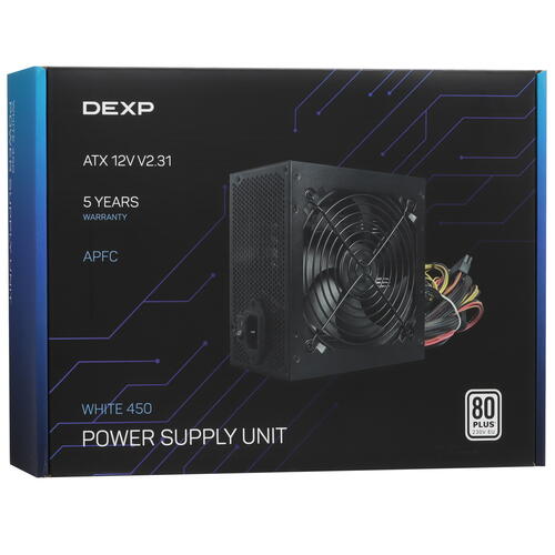 Купить Блок питания DEXP ATX 450  черный  5440929. Характеристики, отзывы и цены в Донецке