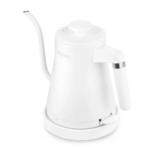 Купить Электрочайник для кофе Kitfort КТ-6727 белый  9186320. Характеристики, отзывы и цены в Донецке