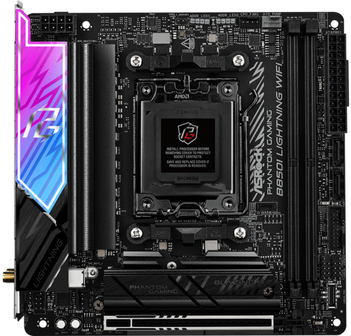 Купить Материнская плата ASRock Phantom Gaming B850I Lightning WiFi  5622729. Характеристики, отзывы и цены в Донецке