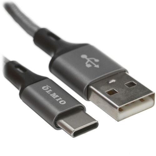 Купить Кабель круглый Olmio USB Type-C - USB 2.0 Type-A серый 1.2 м  4814660. Характеристики, отзывы и цены в Донецке
