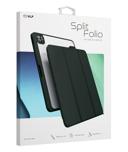 Купить Чехол-книжка VLP Split Folio для Apple iPad Pro 13" (M4) зеленый  5487165. Характеристики, отзывы и цены в Донецке