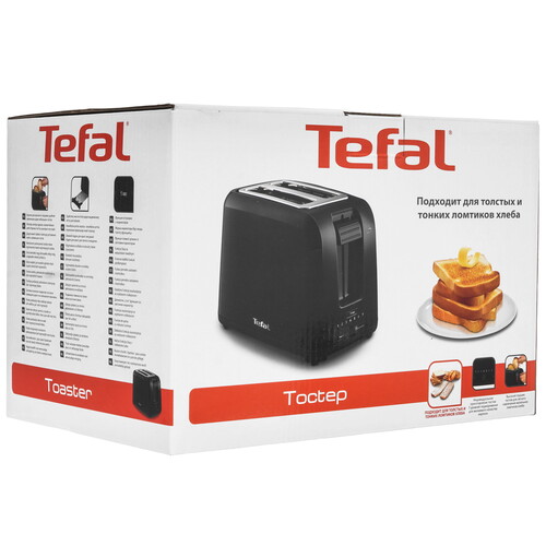 Купить Тостер Tefal 2S TT1A1830 черный  9935124. Характеристики, отзывы и цены в Донецке