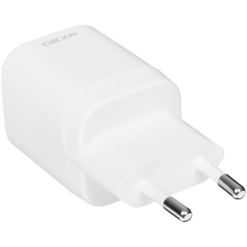 Купить Сетевое зарядное устройство DEXP GaN IET25CD белый  5421589. Характеристики, отзывы и цены в Донецке