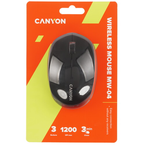 Купить Мышь беспроводная CANYON MW-04 [CNS-CMSW04B] черный  9134191. Характеристики, отзывы и цены в Донецке