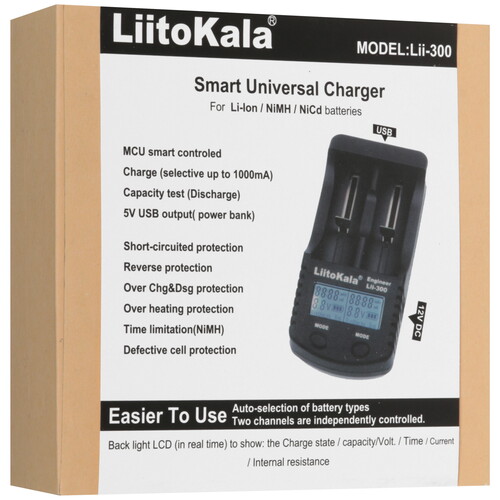 Купить Зарядное устройство LiitoKala Lii-300 EU+Carcable  9212368. Характеристики, отзывы и цены в Донецке
