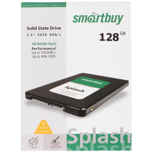 Купить 128 ГБ 2.5" SATA накопитель Smartbuy Splash [SBSSD-128GT-MX902-25S3]  1601623. Характеристики, отзывы и цены в Донецке