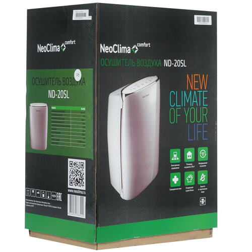 Купить Осушитель воздуха NeoClima ND-20SL белый  1269781. Характеристики, отзывы и цены в Донецке