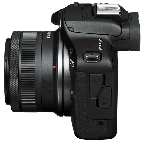 Купить Беззеркальный фотоаппарат Canon EOS R100 Kit 18-45mm F4.5-6.3 IS STM черный  5446380. Характеристики, отзывы и цены в Донецке