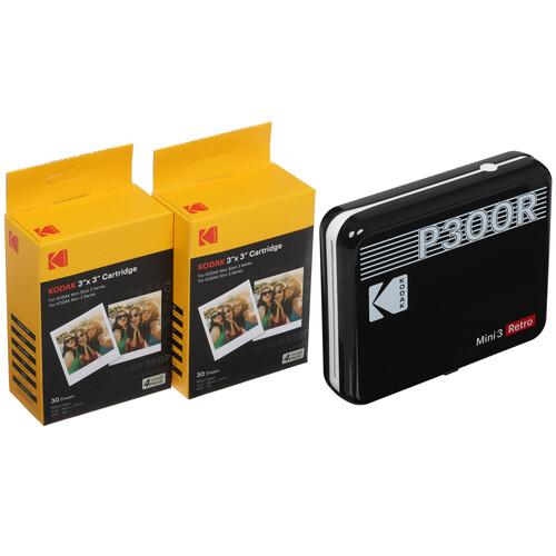 Купить Компактный фотопринтер Kodak Mini 3 Retro черный  5469365. Характеристики, отзывы и цены в Донецке